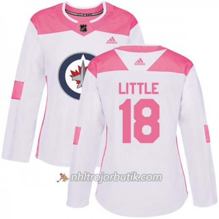 Dame Ishockey Winnipeg Jets Tröja Bryan Little 18 Adidas 2017-2018 Vit Rosa Fashion Authentic